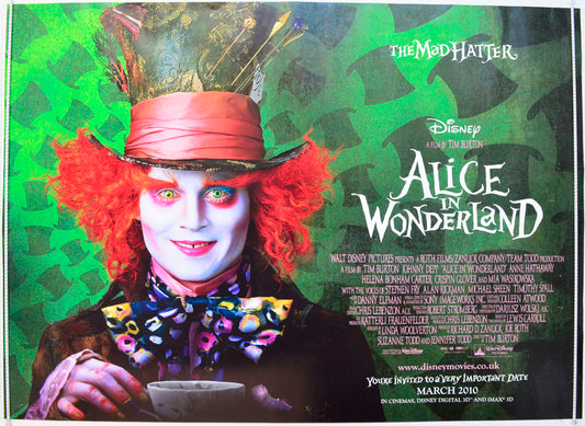 Alice In Wonderland Original British Quad Poster - Film Poster - Movie Poster 