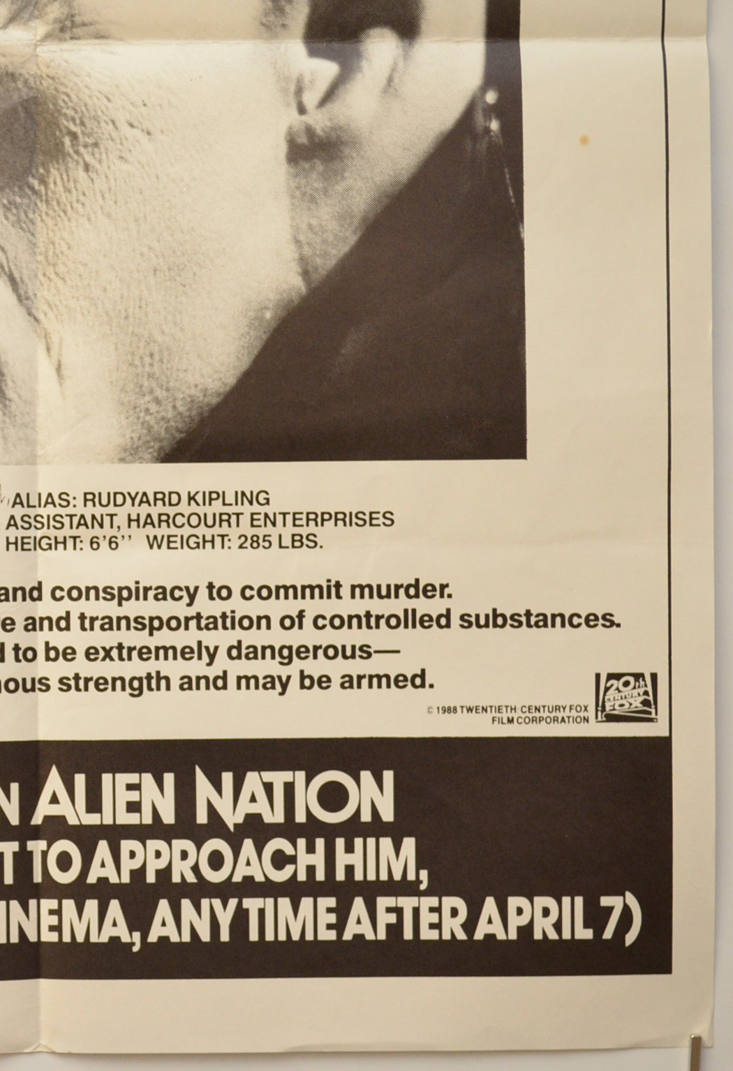 ALIEN NATION (Bottom Right) Cinema Double Crown Movie Poster 