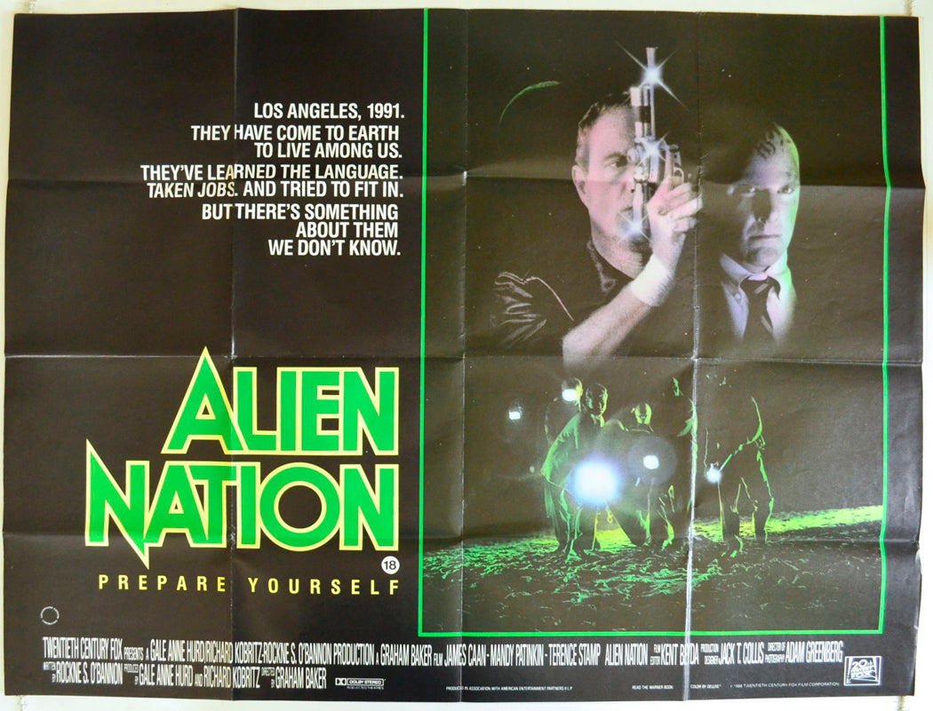 Alien Nation Original British Quad Poster - Film Poster - Movie Poster 