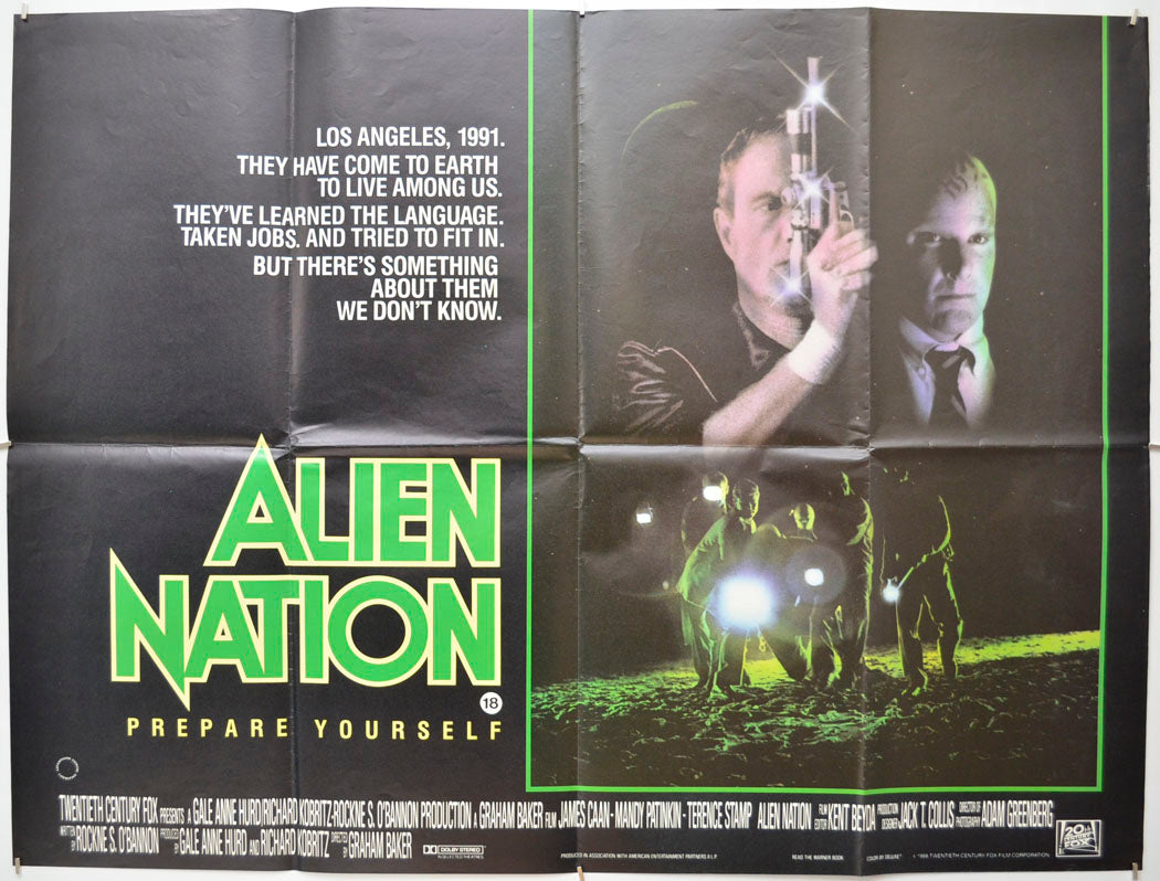 Alien Nation  Original Quad Poster - Film Poster - Movie Poster