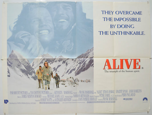 Alive Original Quad Poster - Film Poster - Movie Poster