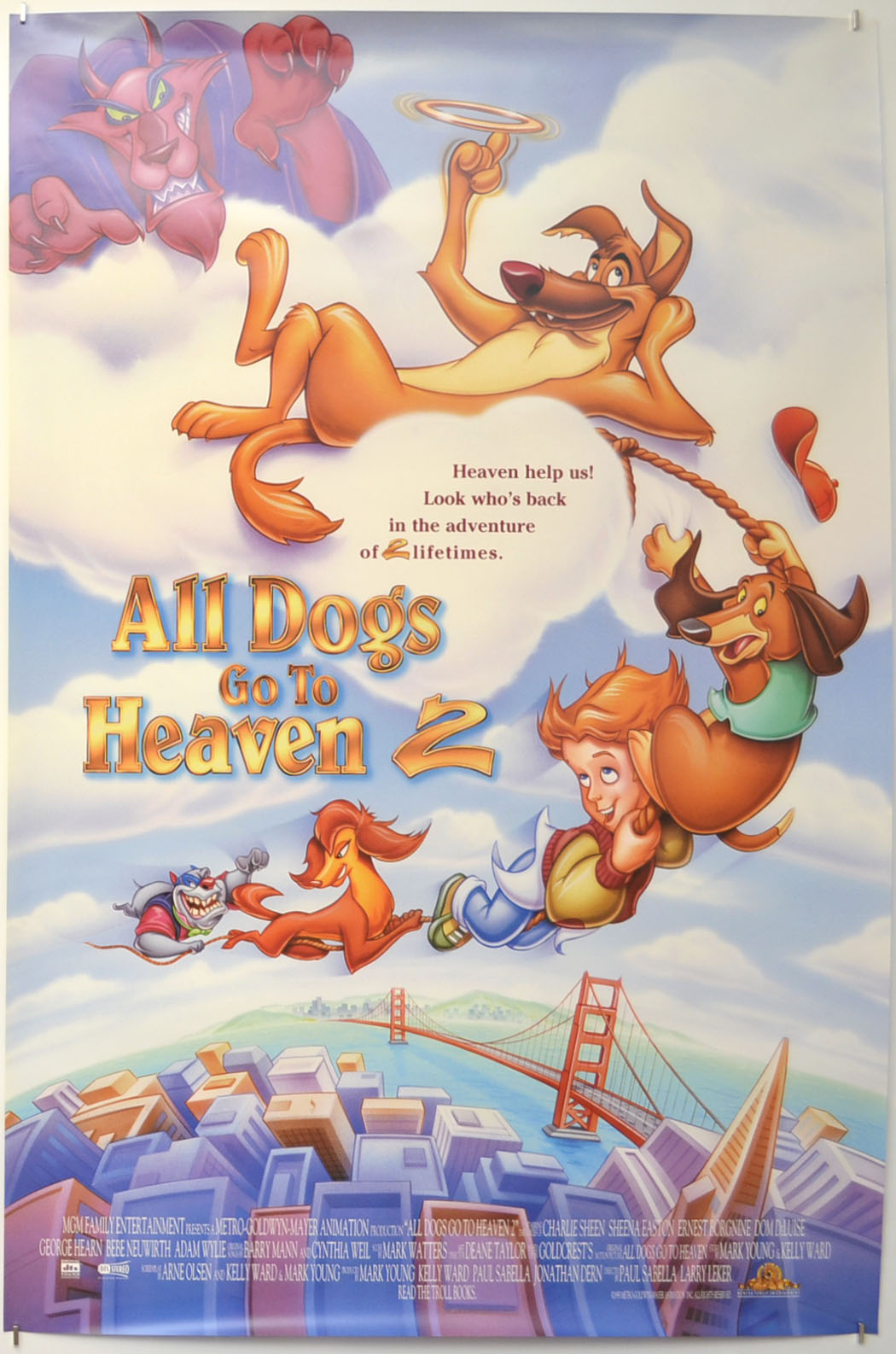 All Dogs Go To Heaven 2 Original One Sheet Poster - Film Poster - Movie Poster