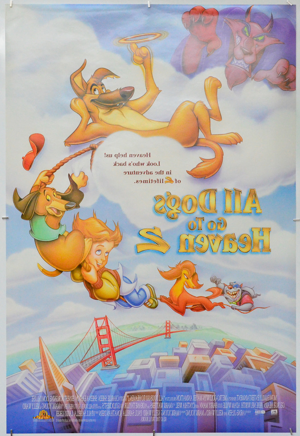 All Dogs Go To Heaven 2 (Back) Cinema One Sheet Movie Poster 