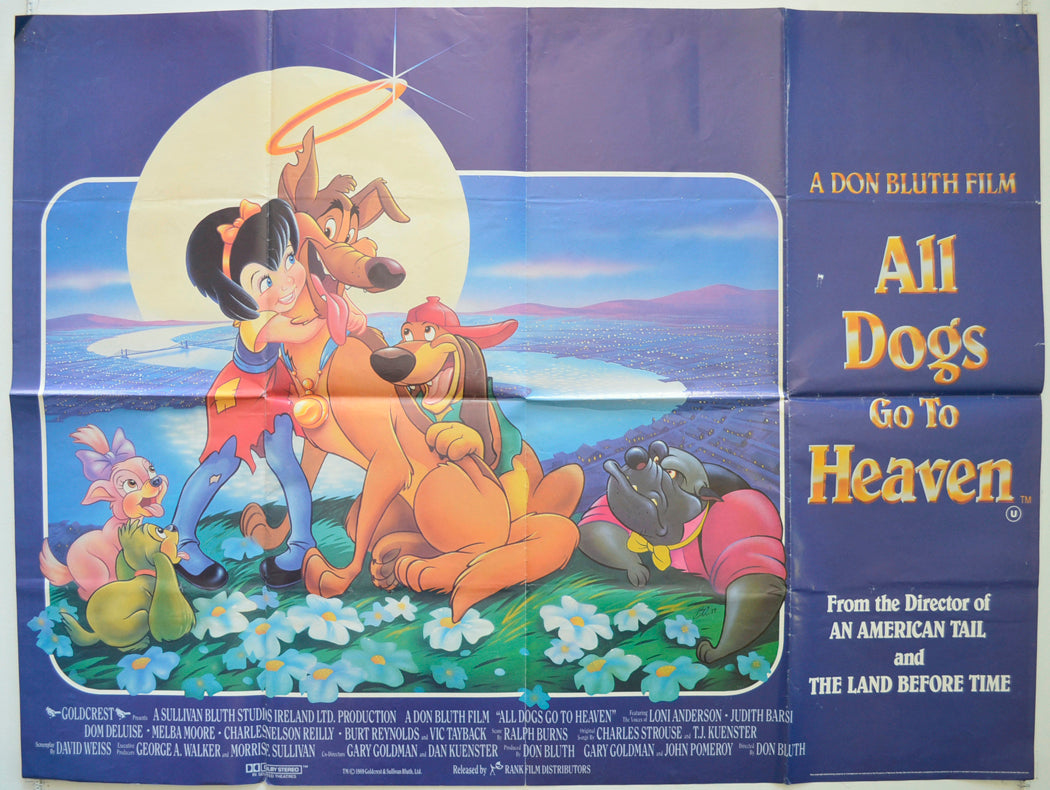 All Dogs Go To Heaven  Original British Quad Poster - Film Poster - Movie Poster 