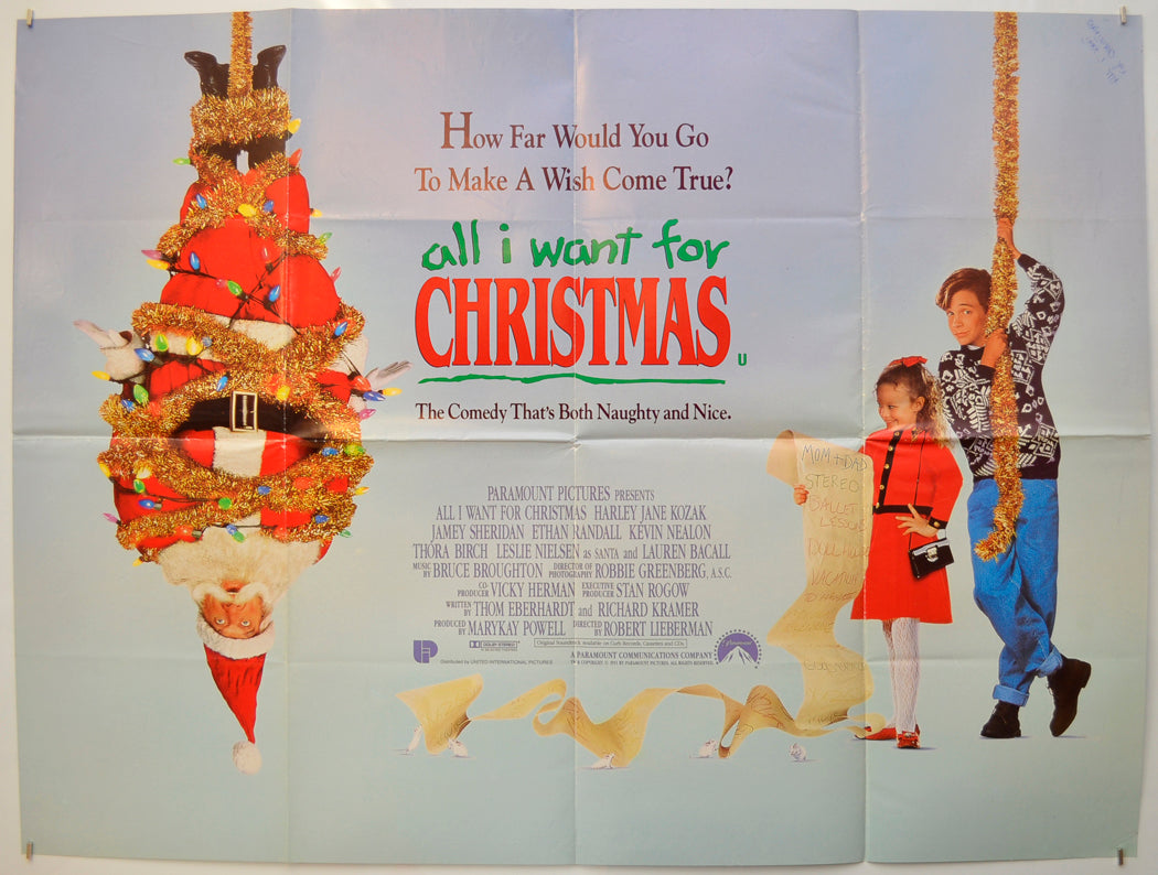 All I Want For Christmas Original Quad Poster - Film Poster - Movie Poster