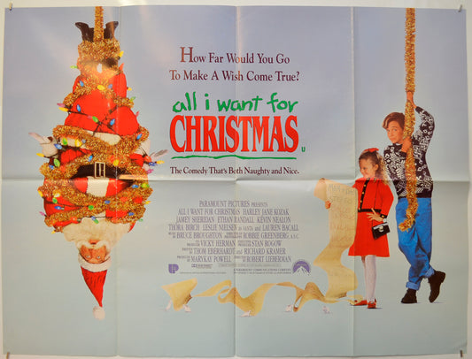 All I Want For Christmas Original Quad Poster - Film Poster - Movie Poster