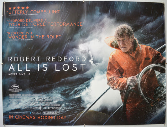 All Is Lost Original Quad Poster - Film Poster - Movie Poster