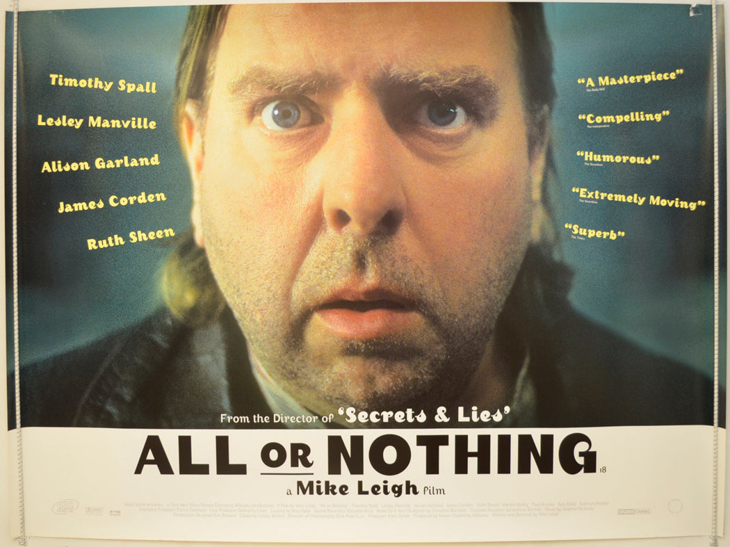 All Or Nothing  Original Quad Poster - Film Poster - Movie Poster 