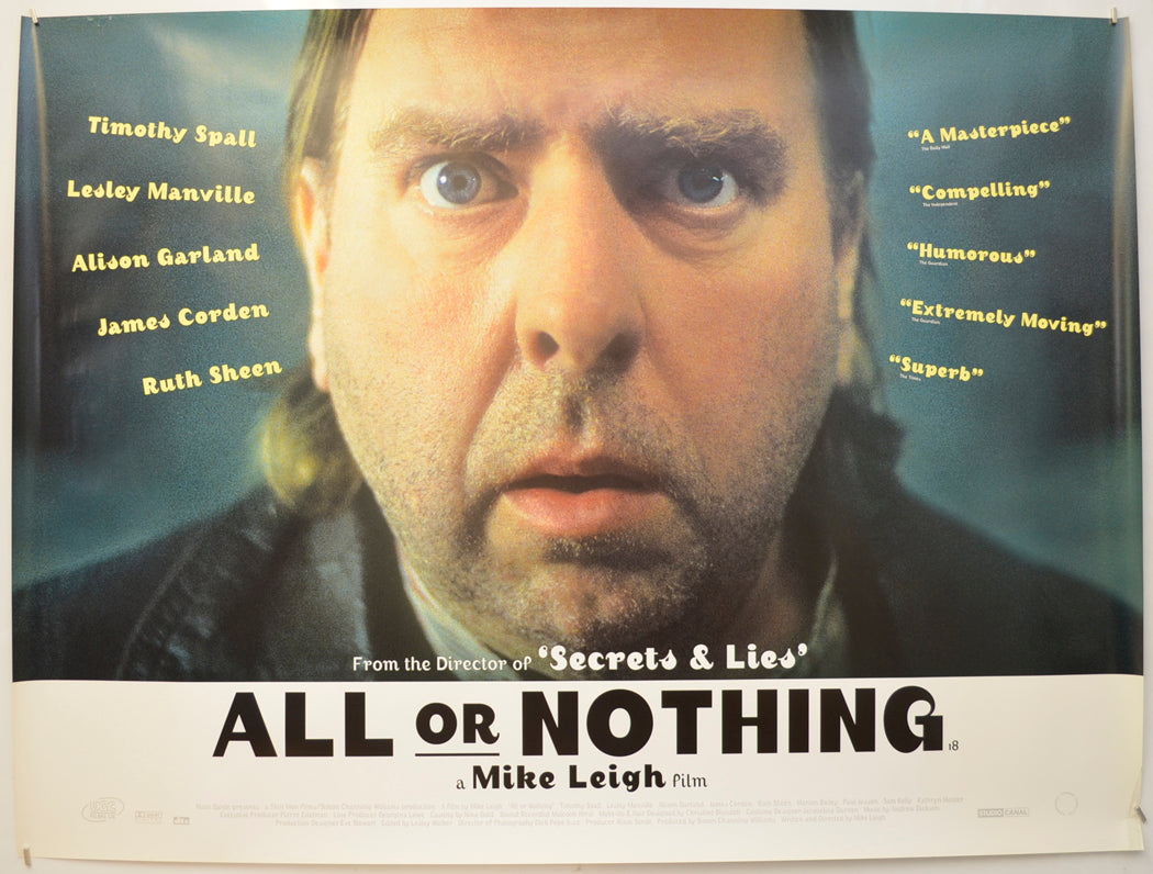 All Or Nothing Original Quad Poster - Film Poster - Movie Poster  