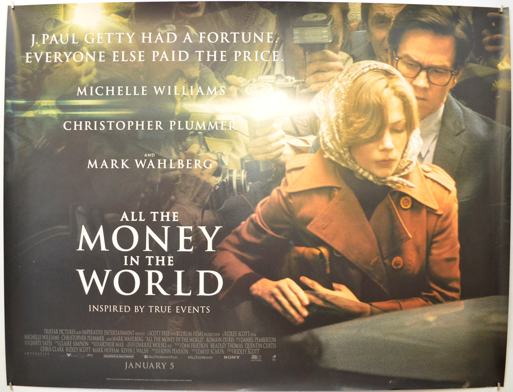 All The Money In The World Original Quad Poster - Film Poster - Movie Poster