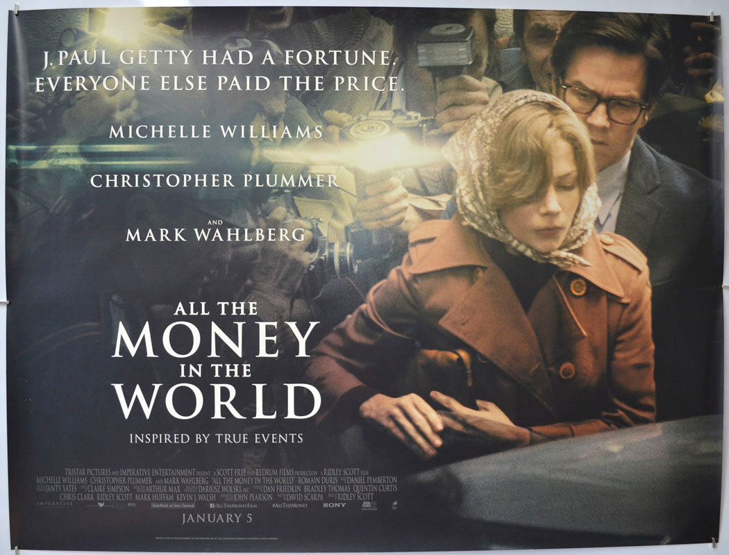 All The Money In The World Original Quad Poster - Film Poster - Movie Poster