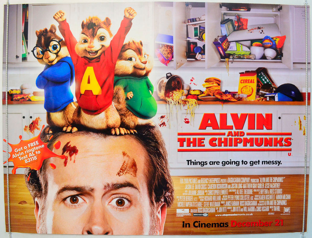 Alvin And The Chipmunks Original British Quad Poster - Film Poster - Movie Poster 