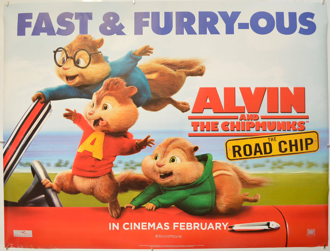 Alvin And The Chipmunks: The Road Chip  (Teaser / Advance Version)   Original Quad Poster - Film Poster - Movie Poster