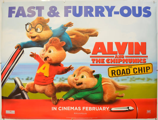 Alvin And The Chipmunks: The Road Chip  (Teaser / Advance Version)   Original Quad Poster - Film Poster - Movie Poster