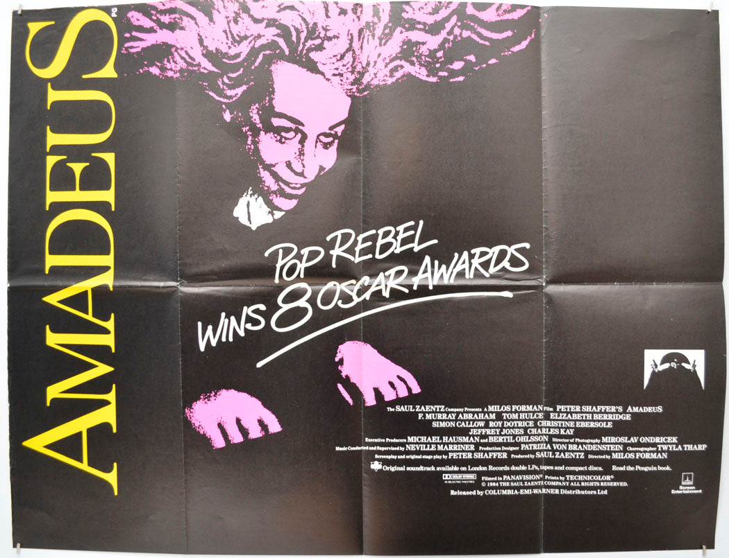 Amadeus (Oscar Winner Version)Original Quad Poster - Film Poster - Movie Poster