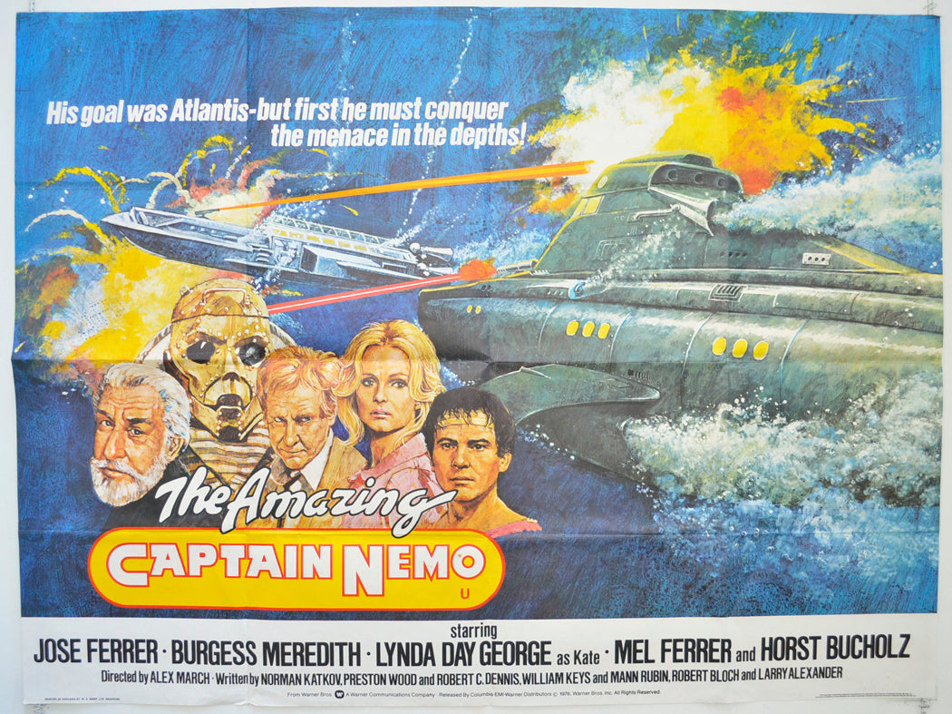 The Amazing Captain Nemo  Original British Quad Poster - Film Poster - Movie Poster 