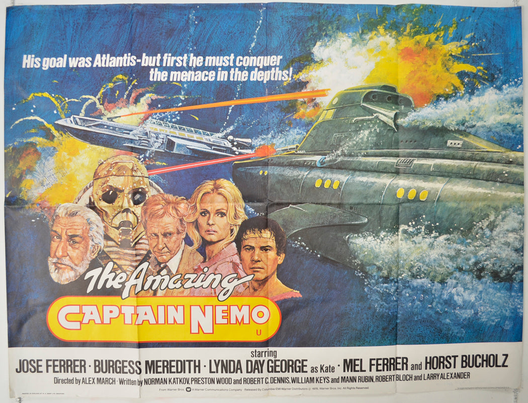 The Amazing Captain Nemo   Original Quad Poster - Film Poster - Movie Poster 