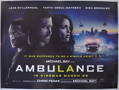 Ambulance - Original Quad Poster - Film Poster - Movie Poster