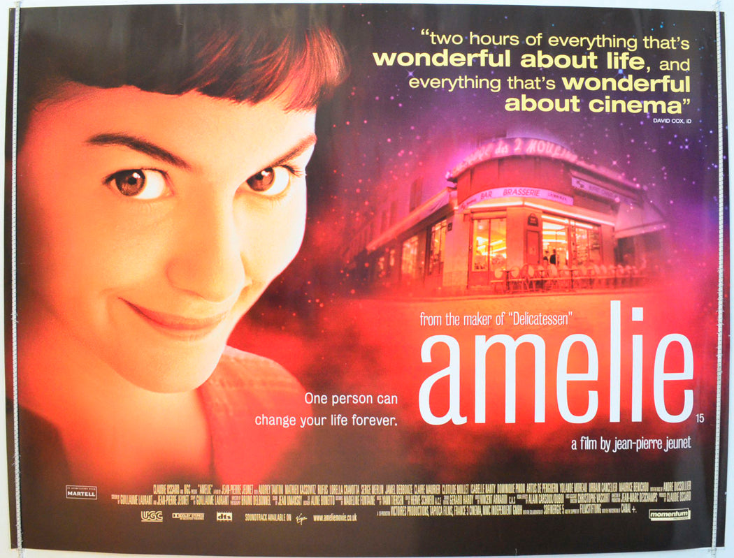 Amelie  (a.k.a. Le fabuleux destin d'Amélie Poulain)   Original British Quad Poster - Film Poster - Movie Poster 