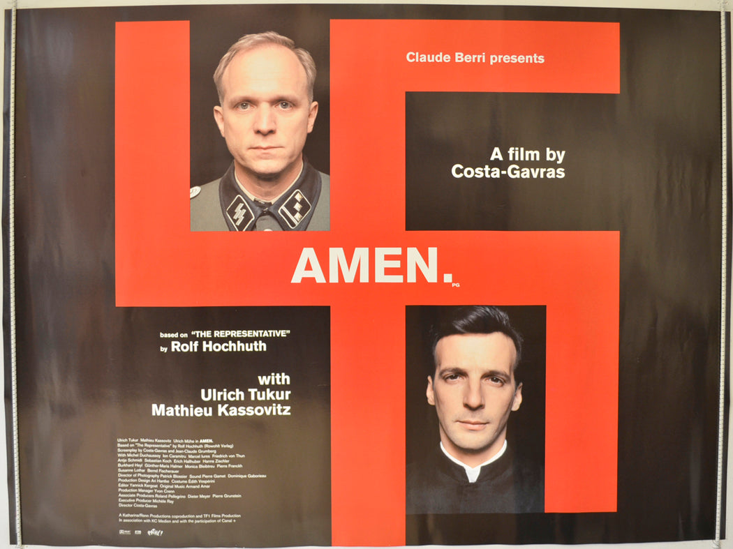 Amen.  Original Quad Poster - Film Poster - Movie Poster