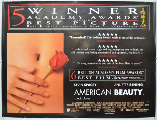 American Beauty (Academy Awards Winner Version) Original Quad Poster - Film Poster - Movie Poster