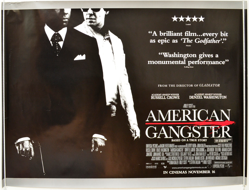 American Gangster Original Quad Poster - Film Poster - Movie Poster  