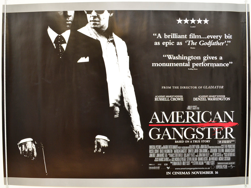 American Gangster Original Quad Poster - Film Poster - Movie Poster  