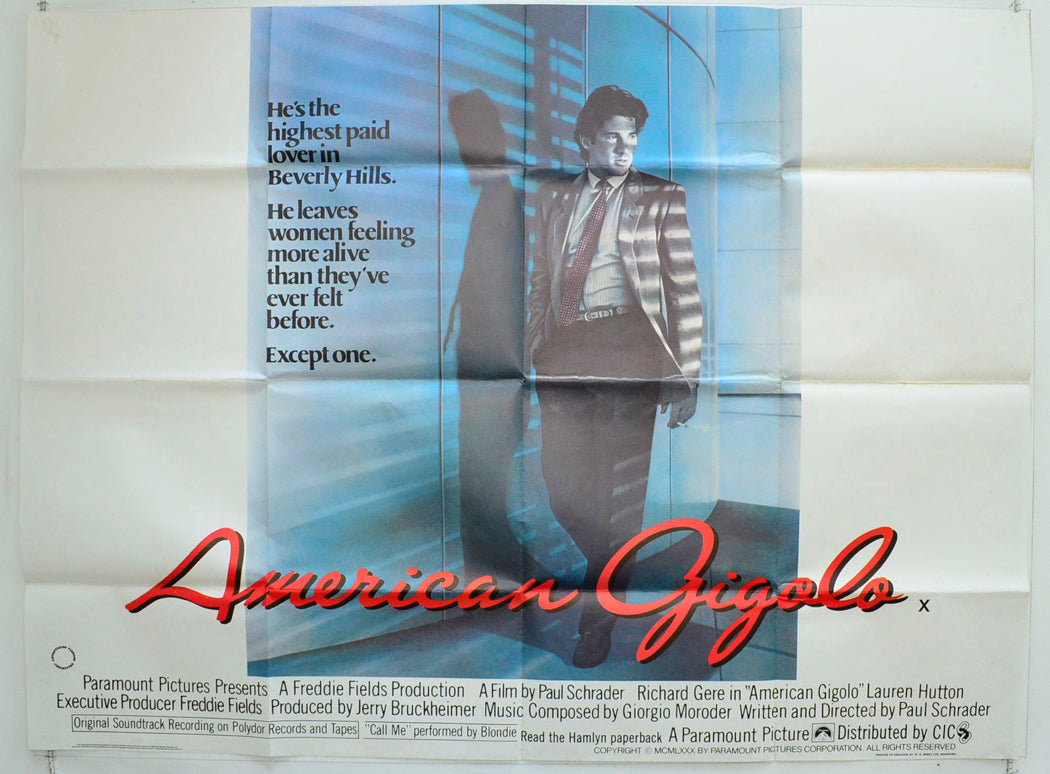 American Gigolo  (Design 2)   Original British Quad Poster - Film Poster - Movie Poster 