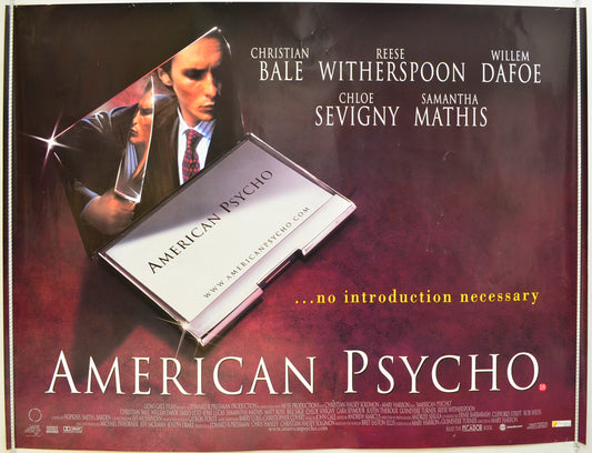 American Psycho Original Quad Poster - Film Poster - Movie Poster  