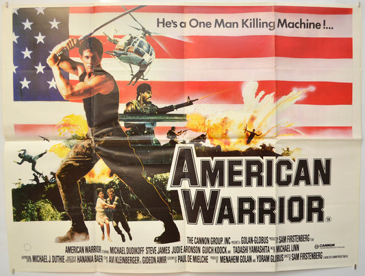 American Warrior  (a.k.a. American Ninja) Original Quad Poster - Film Poster - Movie Poster