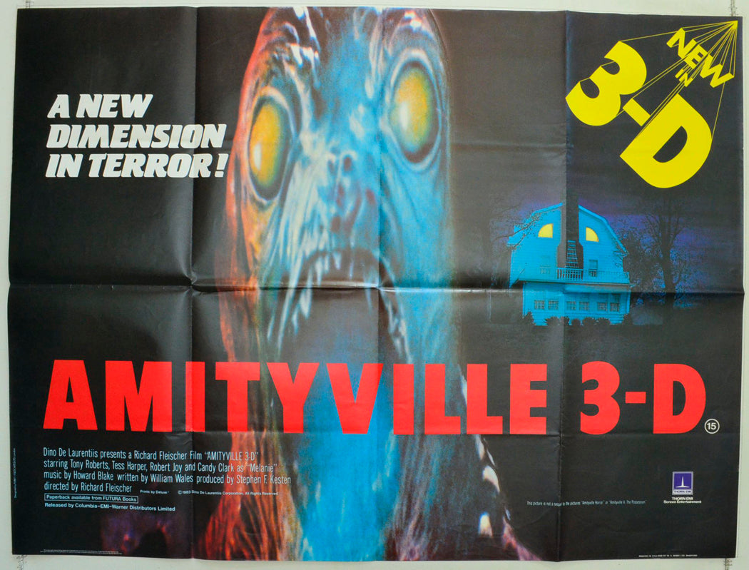 Amityville 3-D Original British Quad Poster - Film Poster - Movie Poster 