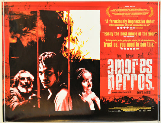 Amores Perros  (a.k.a. Love's A Bitch)   Original Quad Poster - Film Poster - Movie Poster  