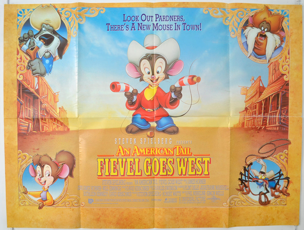 An American Tail 2 : Fievel Goes West   Original Quad Poster - Film Poster - Movie Poster 