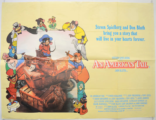 An American Tail  Original British Quad Poster - Film Poster - Movie Poster 