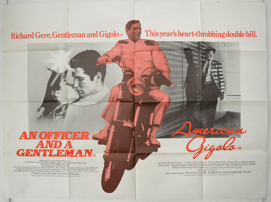 An Officer And A Gentleman / American Gigolo  (Double Bill)   Original Quad Poster - Film Poster - Movie Poster  