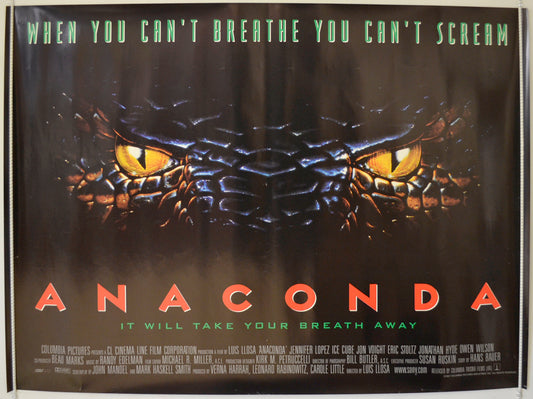 Anaconda  Original Quad Poster - Film Poster - Movie Poster 