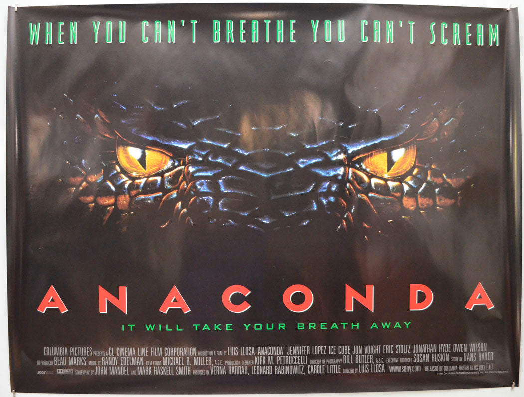 Anaconda Original Quad Poster - Film Poster - Movie Poster