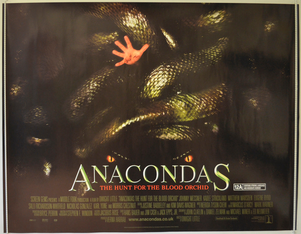 Anacondas   Original Quad Poster - Film Poster - Movie Poster 