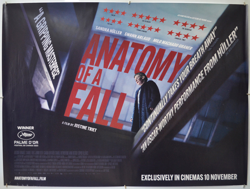 Anatomy Of A Fall (Reviews Version) Original Quad Poster - Film Poster - Movie Poster 