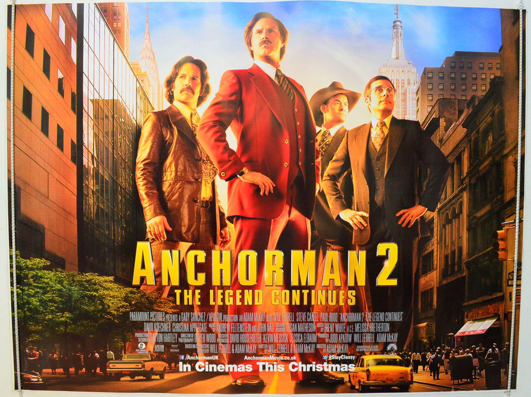 Anchorman 2 - The Legend Continues Original British Quad Poster - Film Poster - Movie Poster 