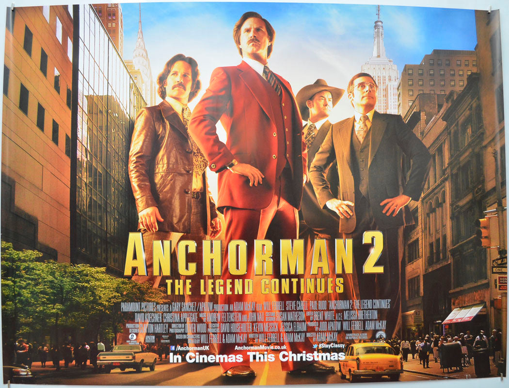 Anchorman 2 - The Legend Continues  Original Quad Poster - Film Poster - Movie Poster