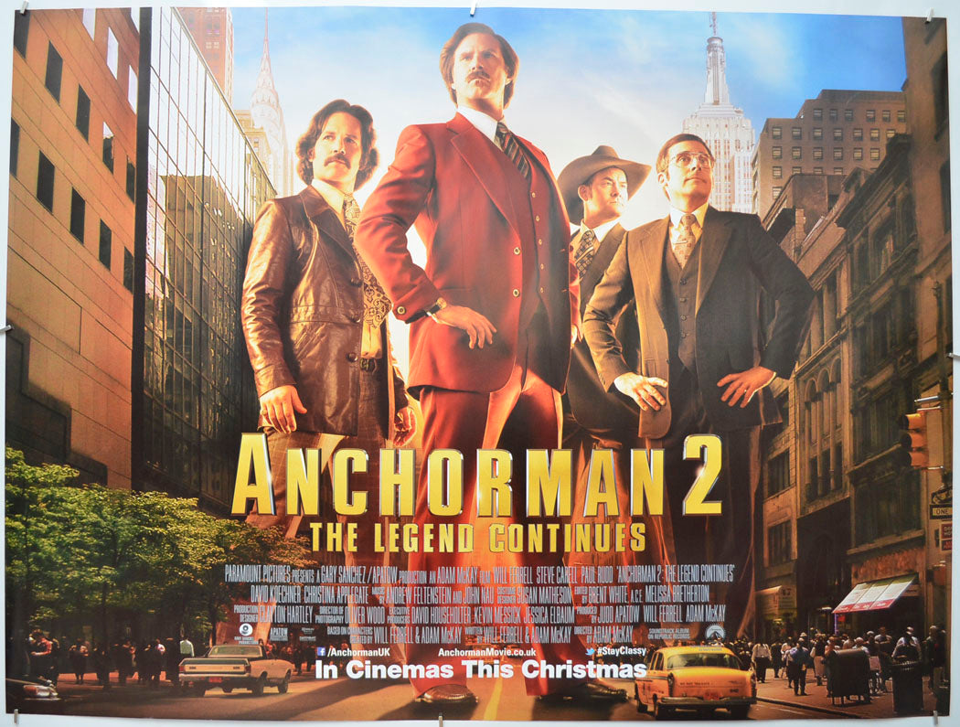 Anchorman 2 - The Legend Continues  Original Quad Poster - Film Poster - Movie Poster