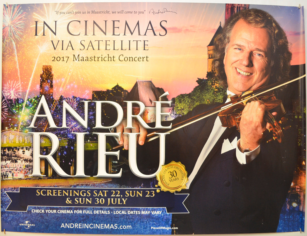 Andre Rieu 2017 Maastricht Concert Original Quad Poster - Film Poster - Movie Poster