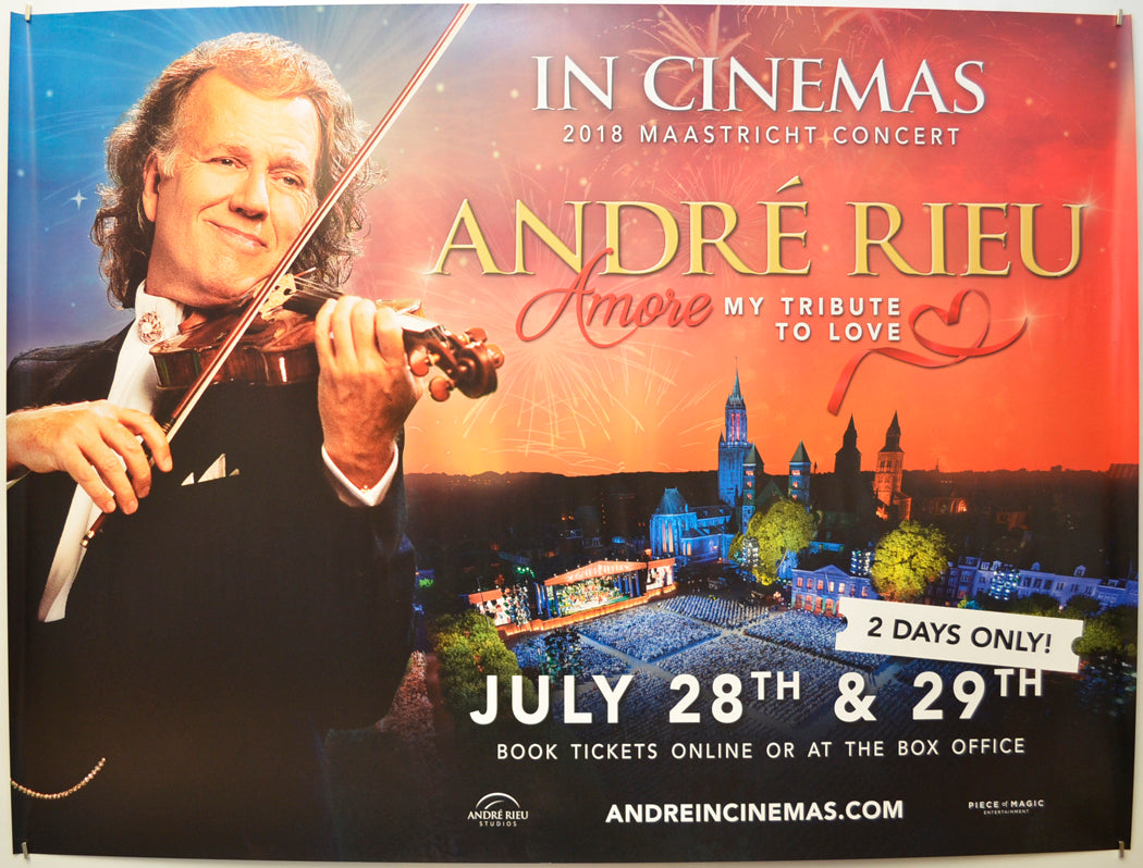 Andre Rieu 2018 Maastricht Concert: Amore - My Tribute To Love Original Quad Poster - Film Poster - Movie Poster