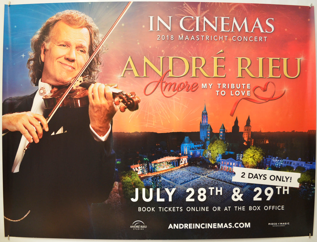 Andre Rieu 2018 Maastricht Concert: Amore - My Tribute To Love Original Quad Poster - Film Poster - Movie Poster