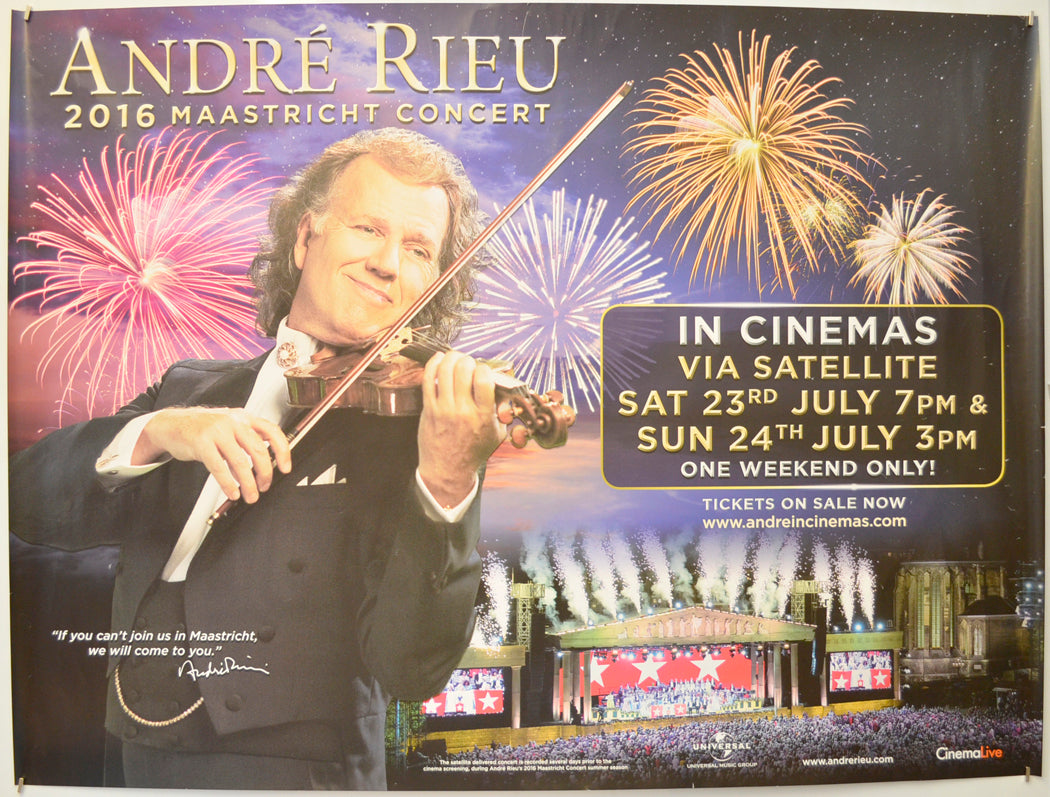 André Rieu 2016 Maastricht Concert  Original Quad Poster - Film Poster - Movie Poster