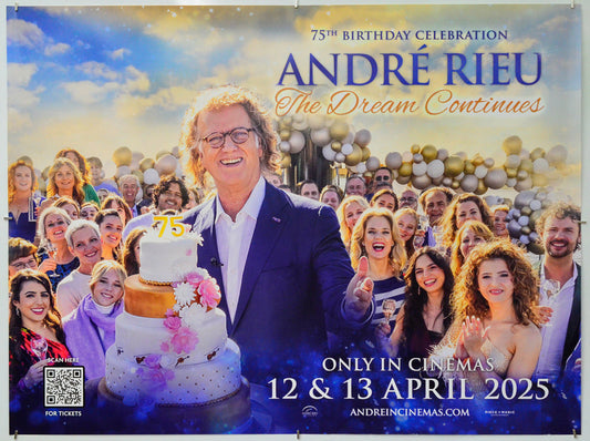 André Rieu: The Dream Continues - 75th Birthday Celebration - Original Quad Poster - Film Poster - Movie Poster