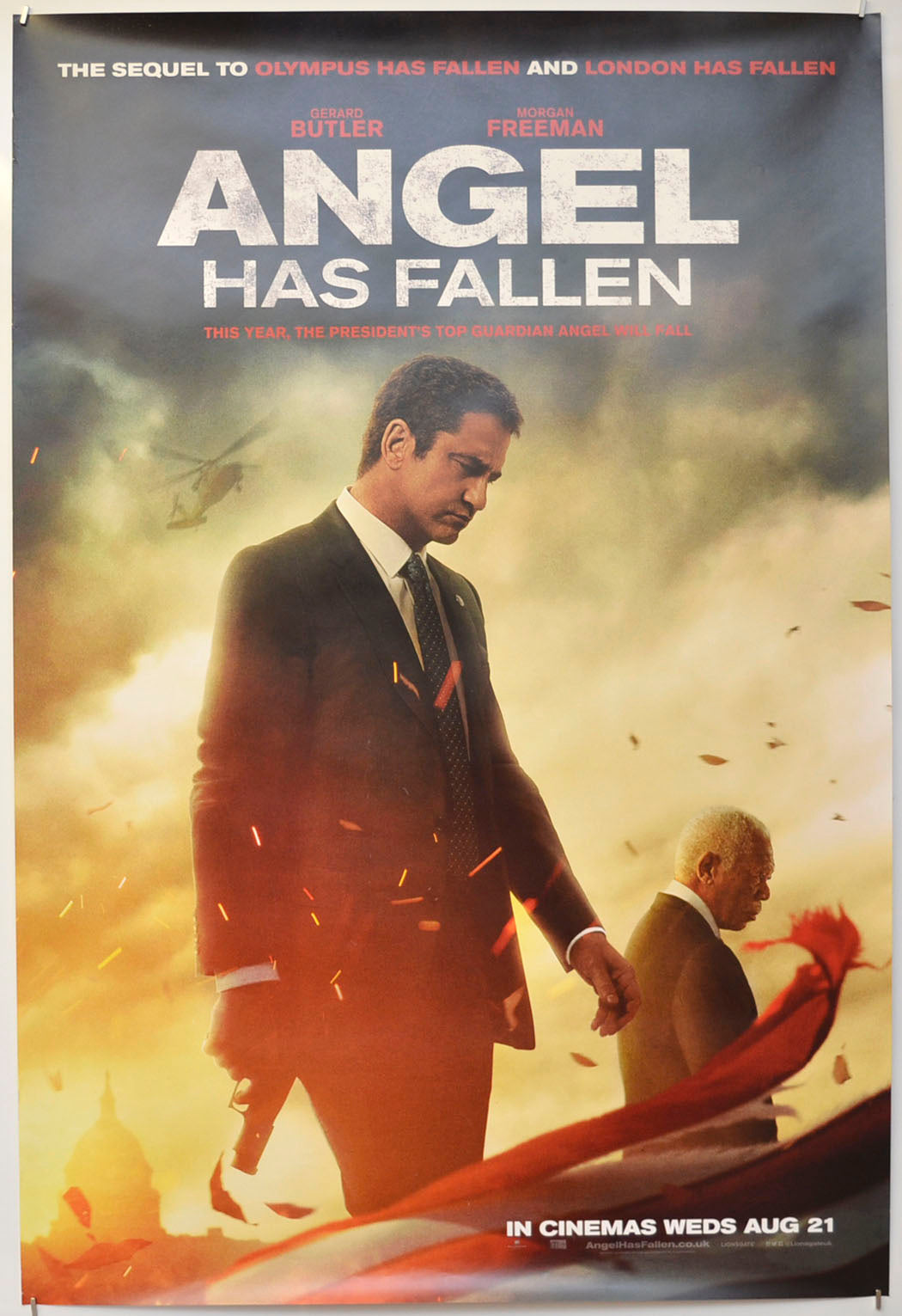 Angel Has Fallen (Teaser / Advance Version)  Original One Sheet Poster - Film Poster - Movie Poster