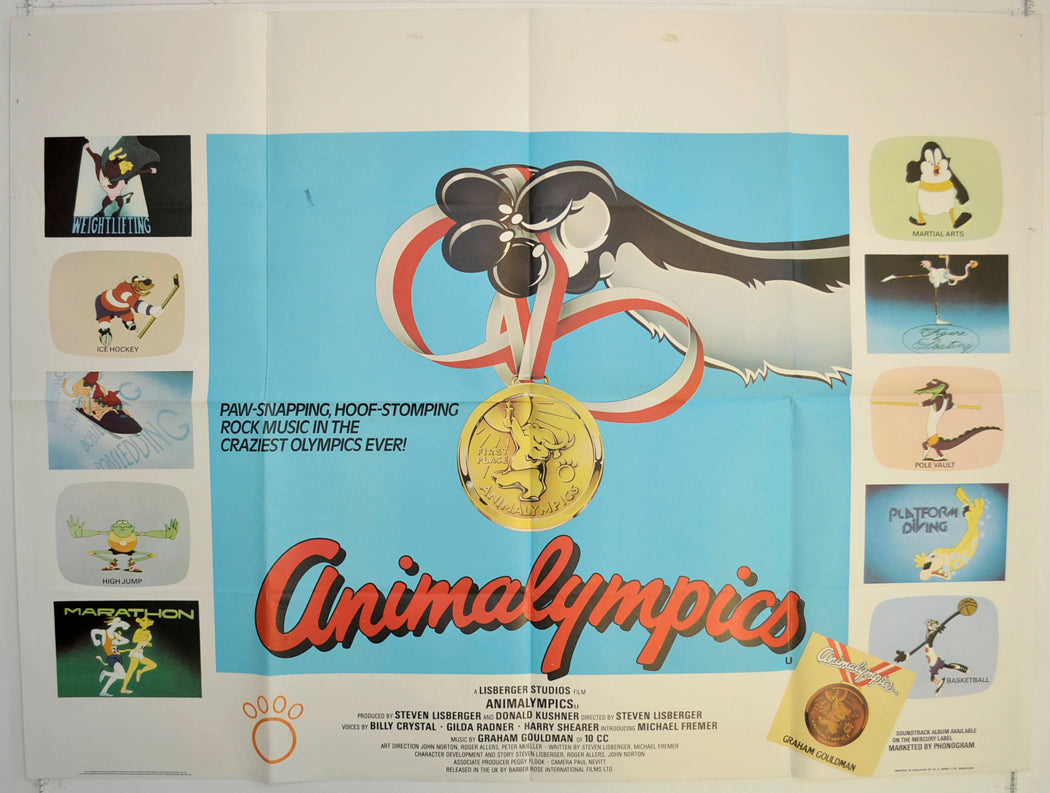 Animalympics  Original British Quad Poster - Film Poster - Movie Poster 