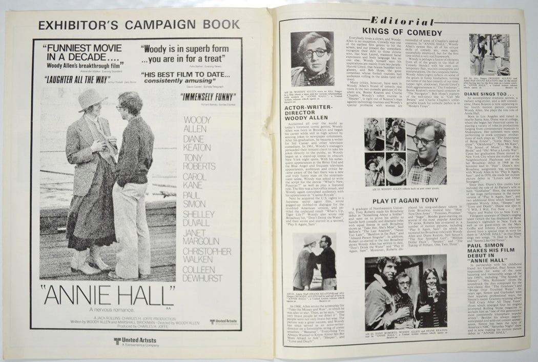 ANNIE HALL Cinema Exhibitors Campaign Pressbook - INSIDE 